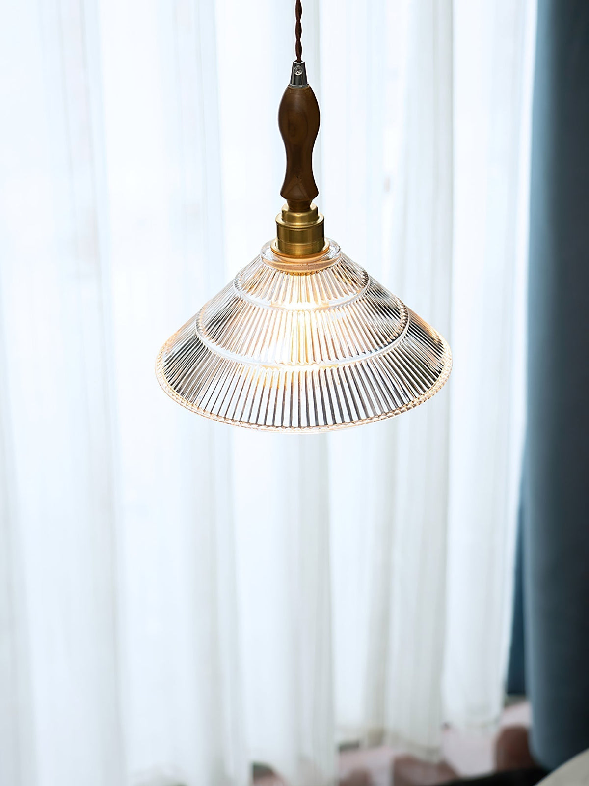 Suspension Portofino en verre et bois – vue 17