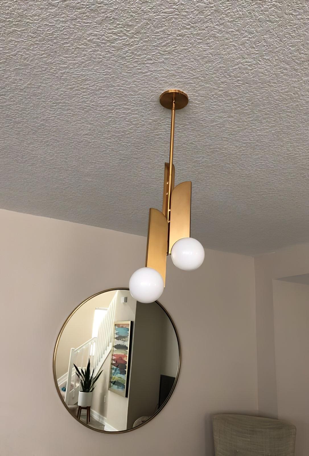 Suspension Feuillage en verre et métal – vue 6