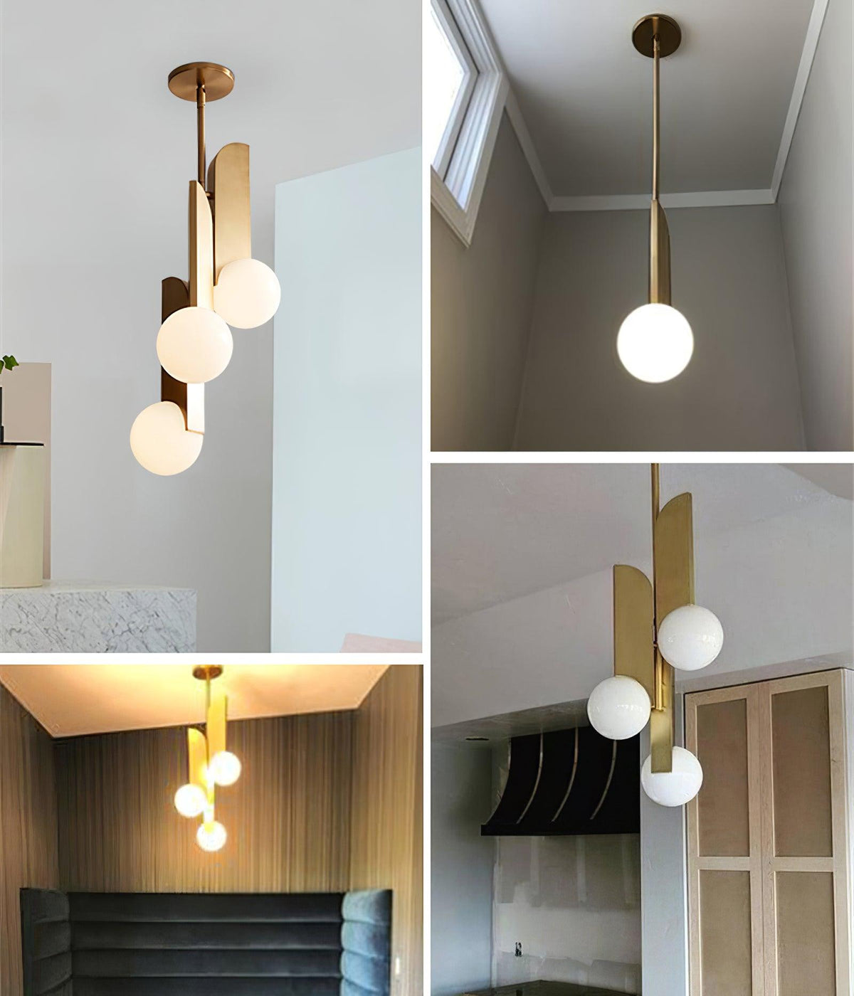 Suspension Feuillage en verre et métal – vue 7