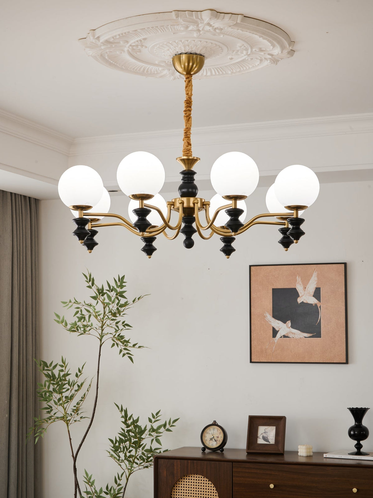 Lustre Noémie en bois et verre – vue 31