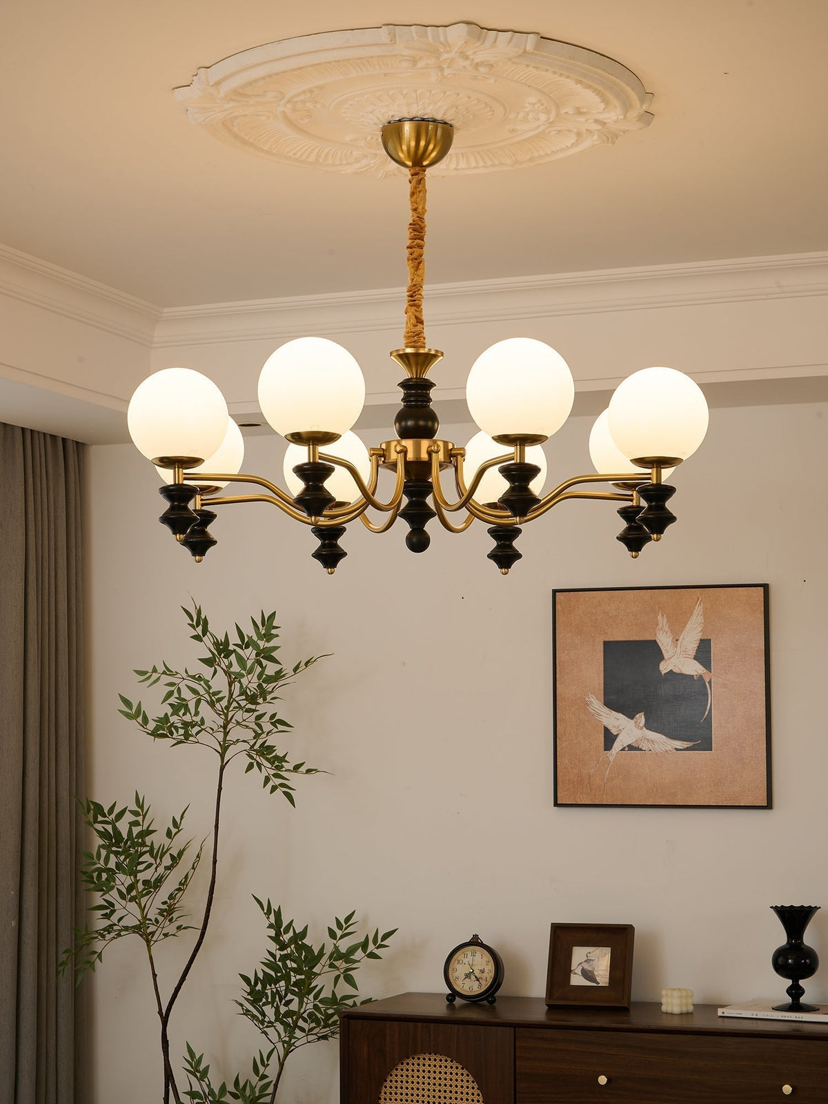 Lustre Noémie en bois et verre – vue 32
