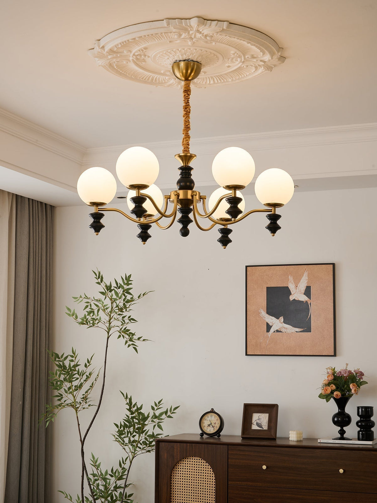 Lustre Noémie en bois et verre – vue 20