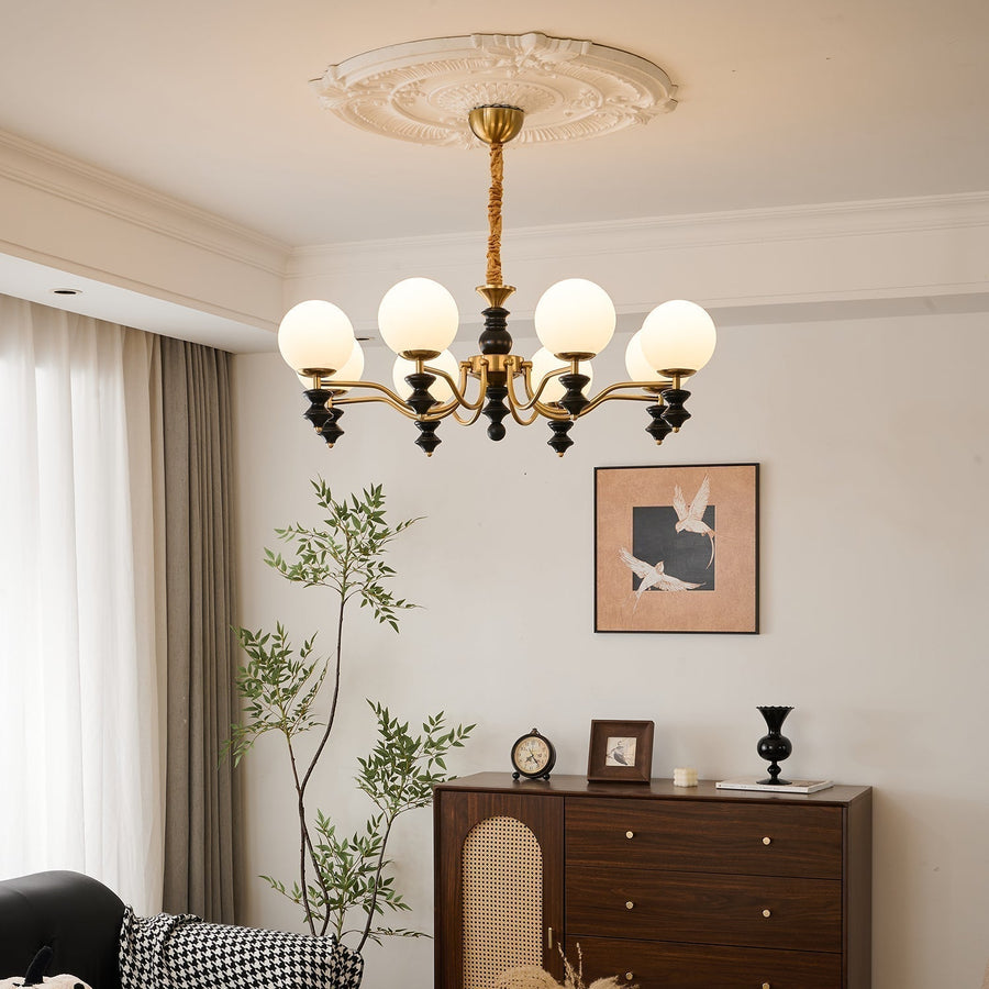 Lustre Noémie en bois et verre – vue 4