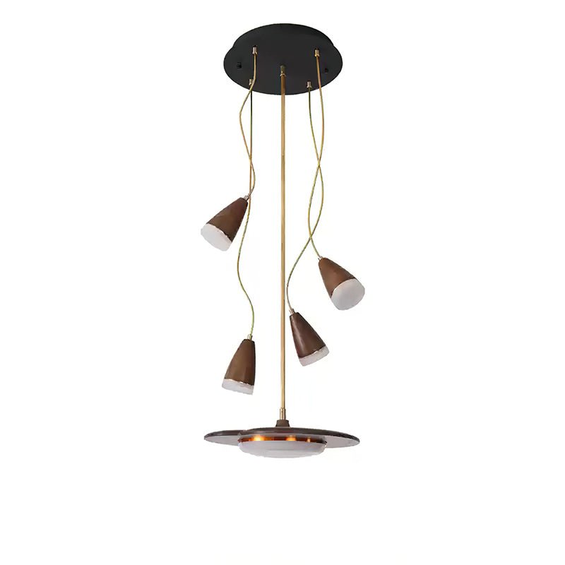 Lustre Dauphine en bois et métal – vue 9
