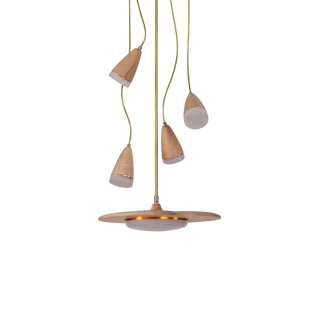Lustre Dauphine en bois et métal – vue 11