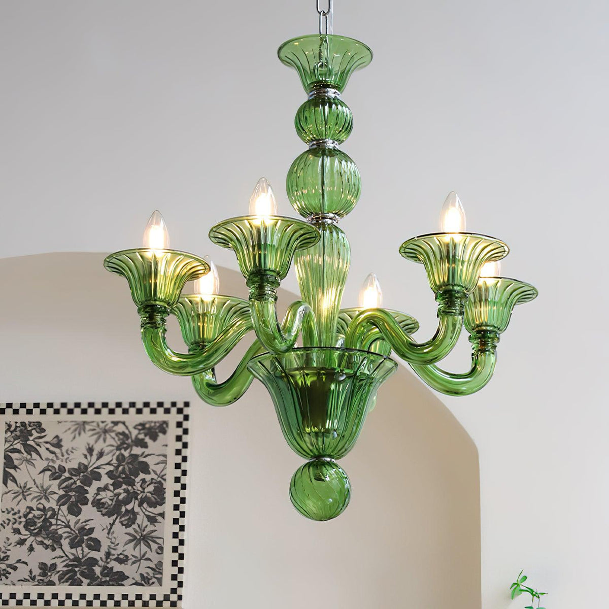 Lustre Néroli en verre et métal – vue 4