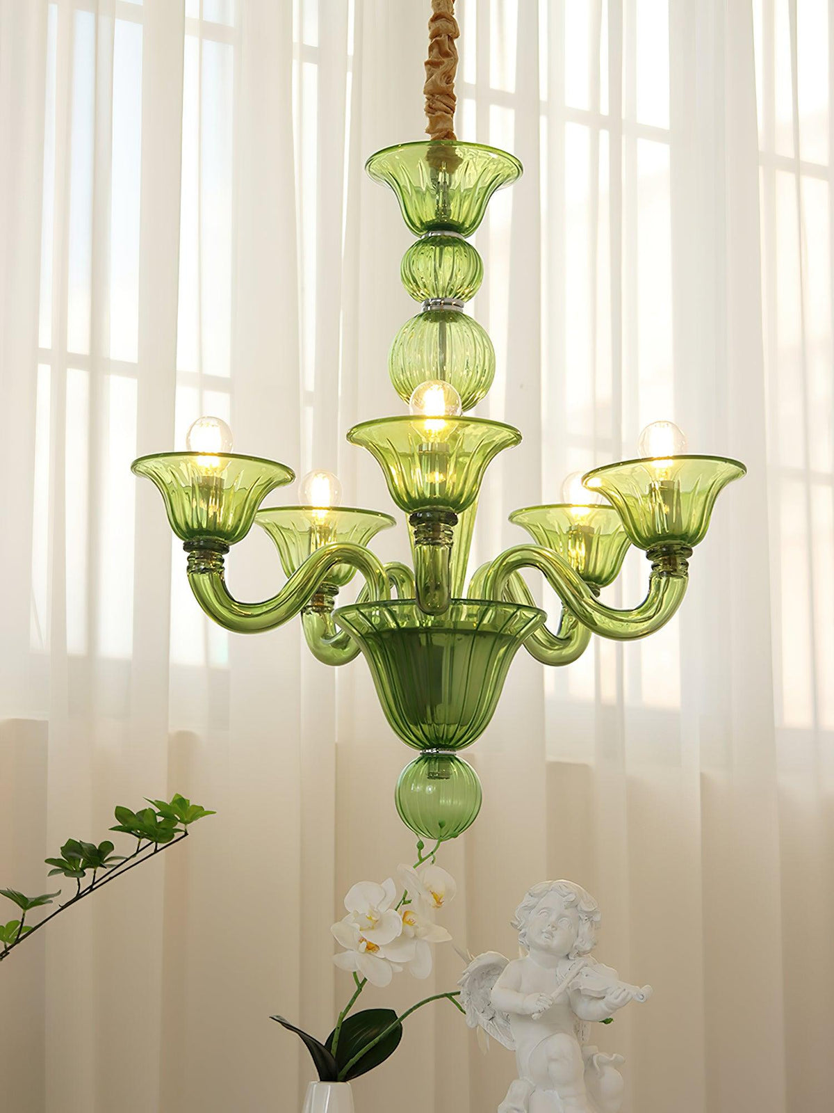 Lustre Néroli en verre et métal – vue 9