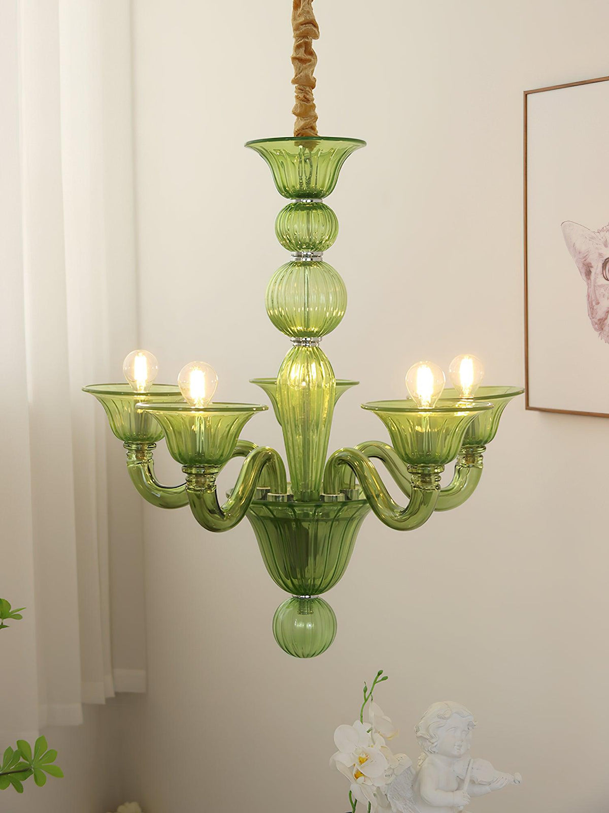 Lustre Néroli en verre et métal – vue 15