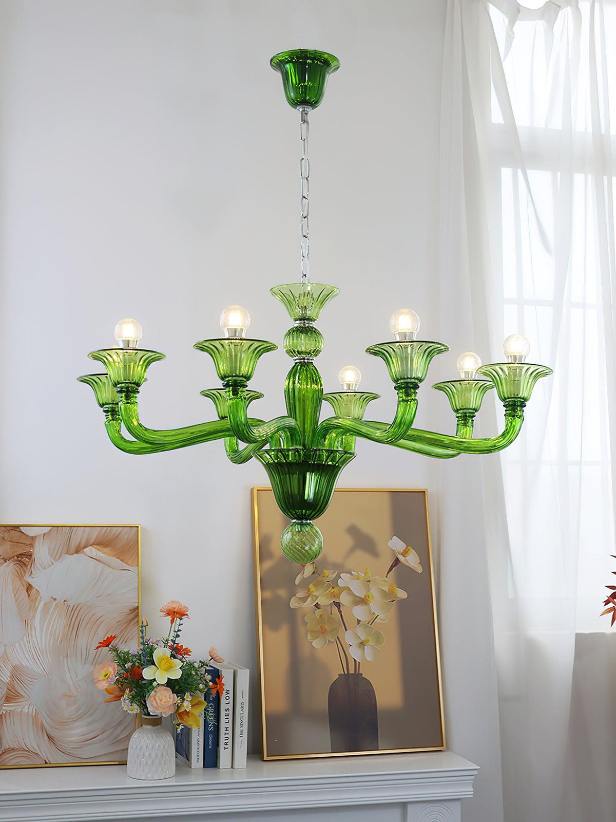 Lustre Néroli en verre et métal – vue 24