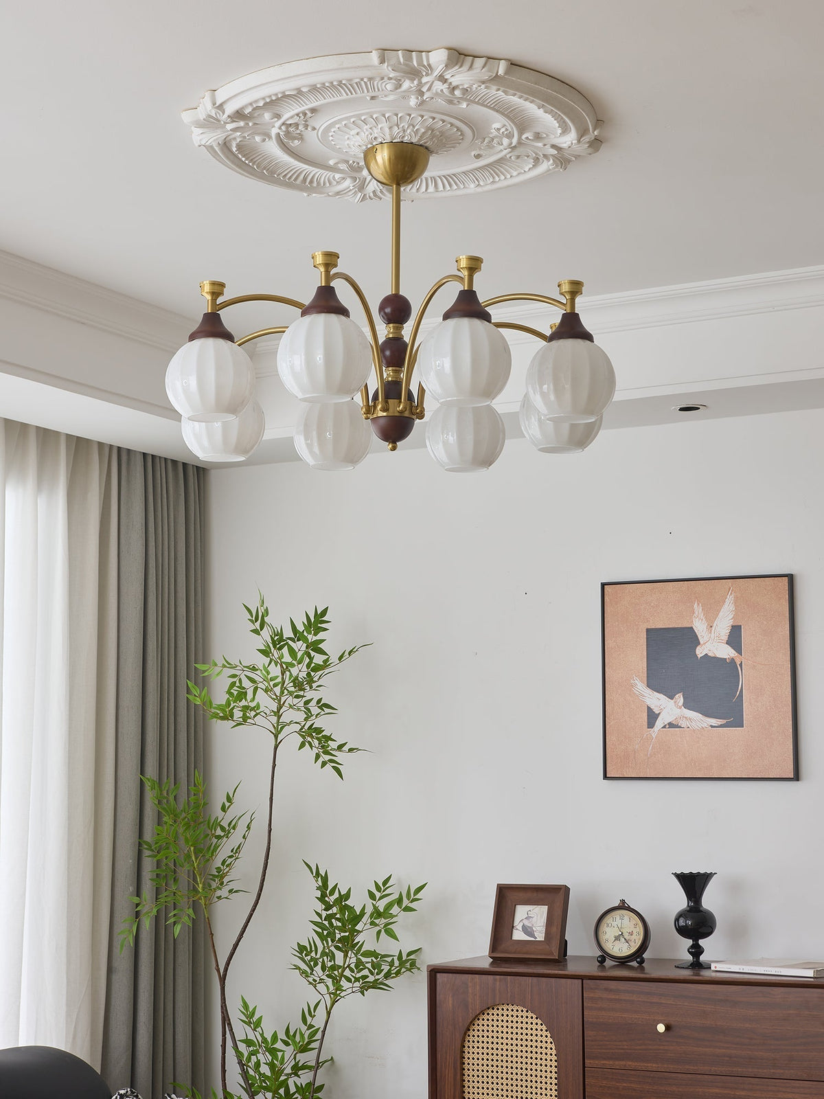 Lustre Automne en bois et verre – vue 11