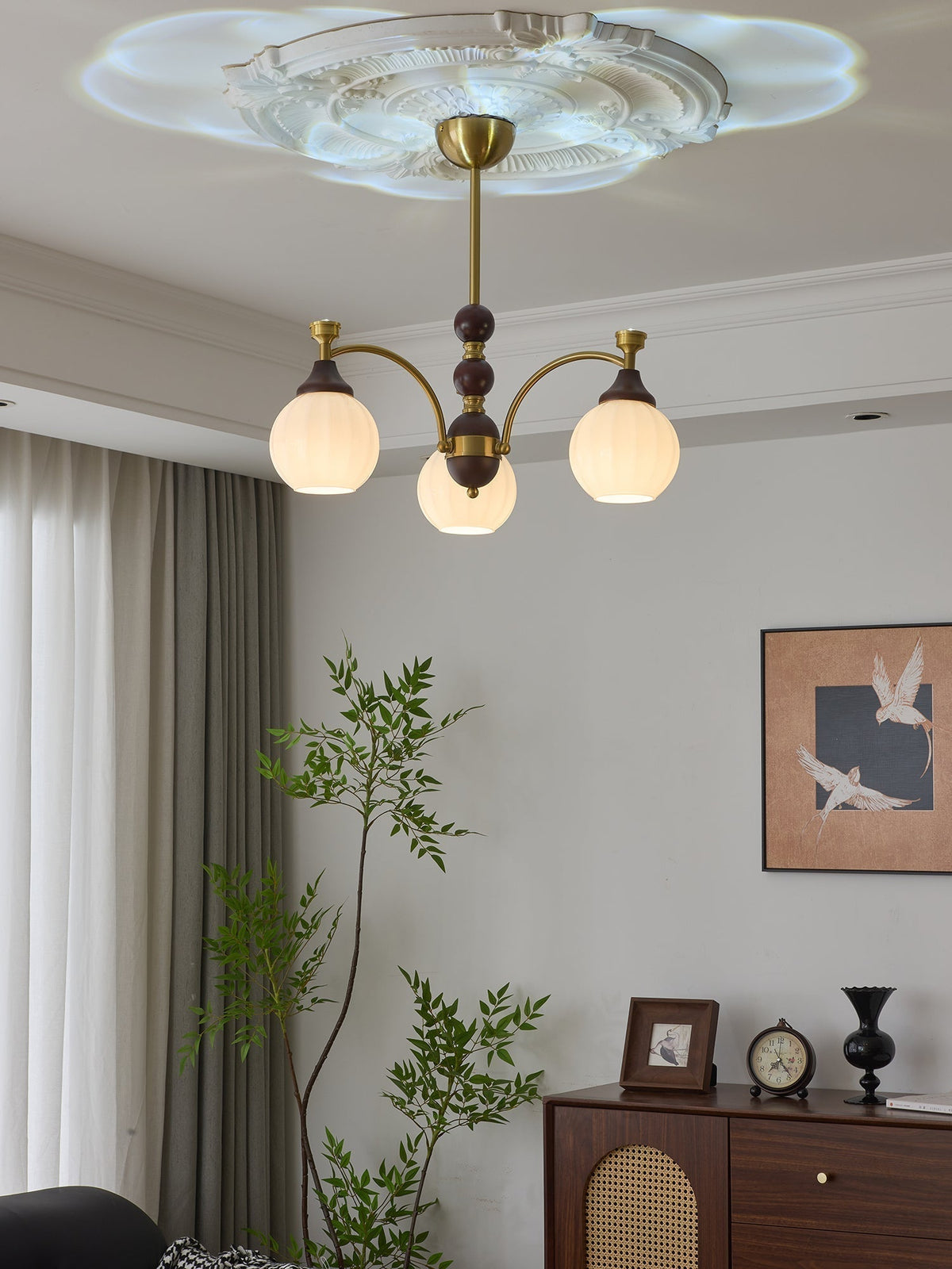 Lustre Automne en bois et verre – vue 22