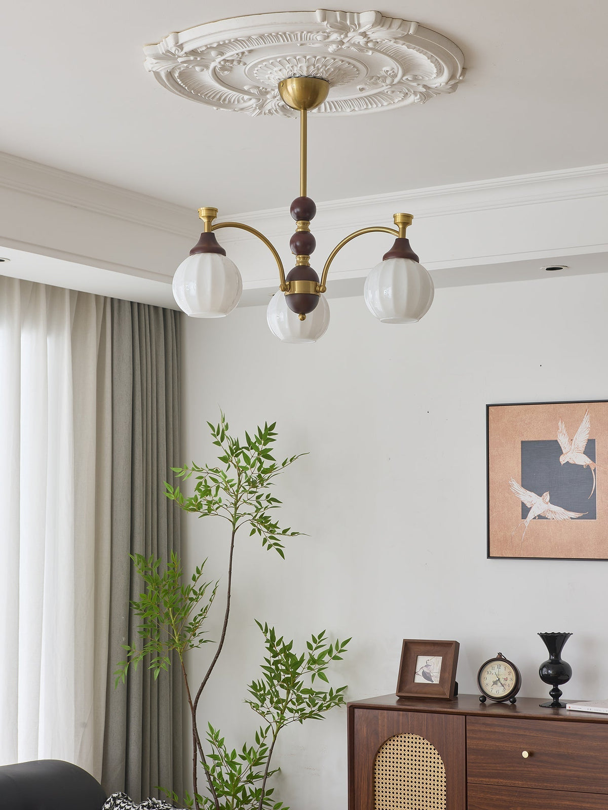 Lustre Automne en bois et verre – vue 20