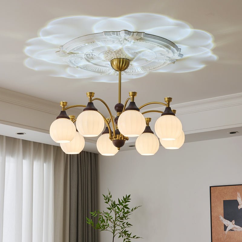 Lustre Automne en bois et verre – vue 4