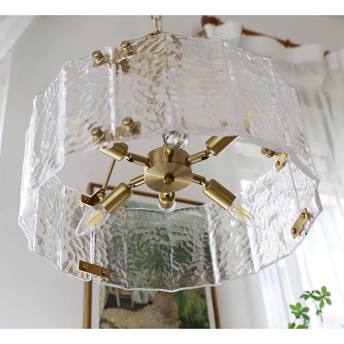 Lustre Antibes en verre et fer – vue 12
