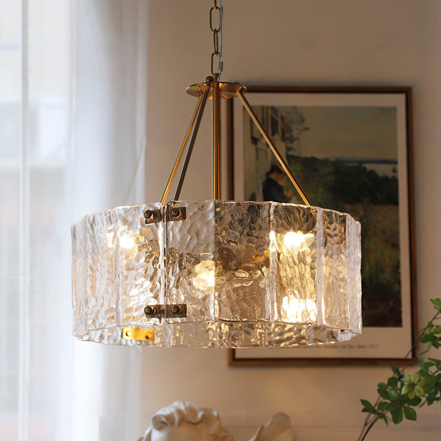 Lustre Antibes en verre et fer – vue 3