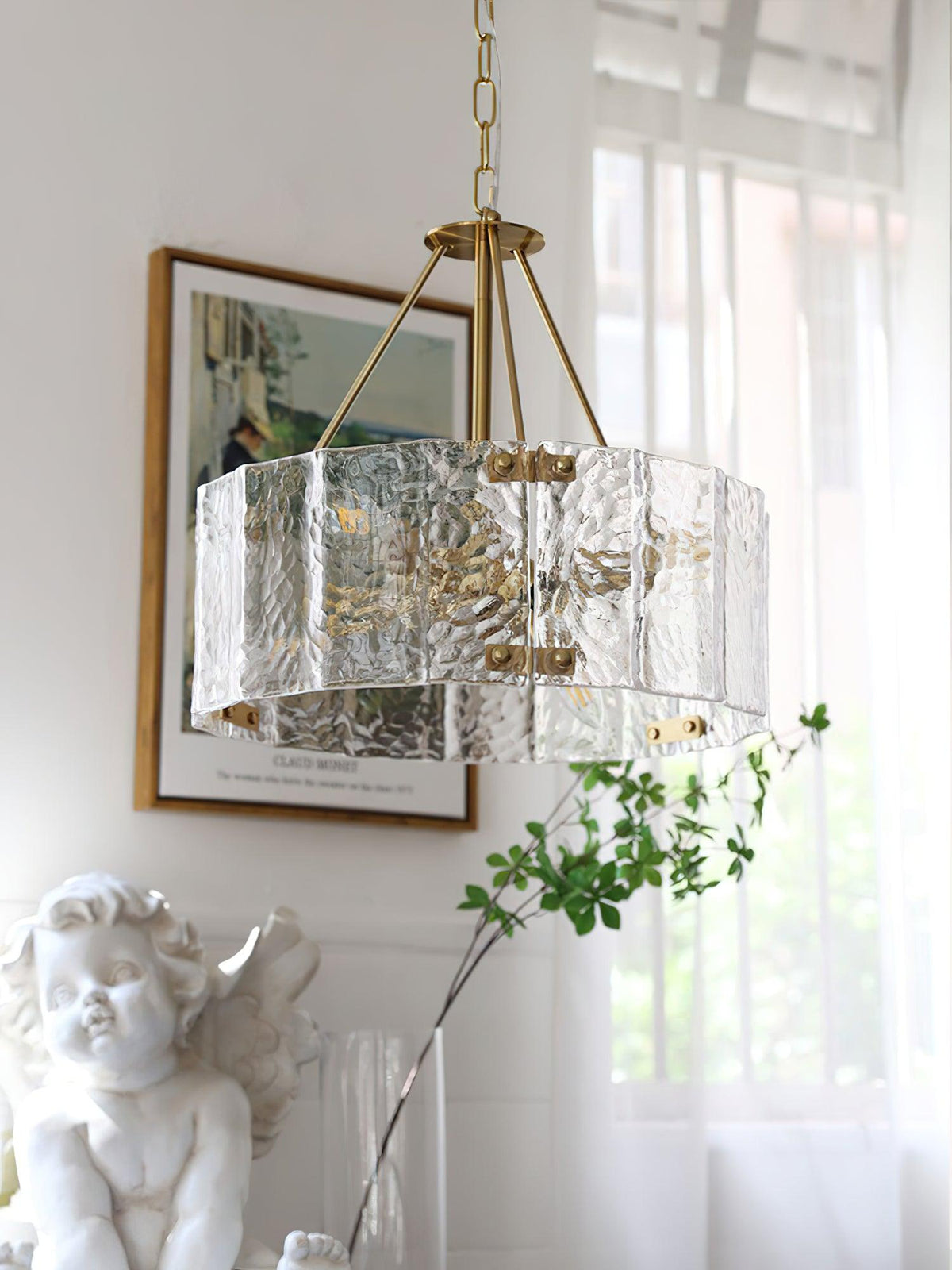 Lustre Antibes en verre et fer – vue 7