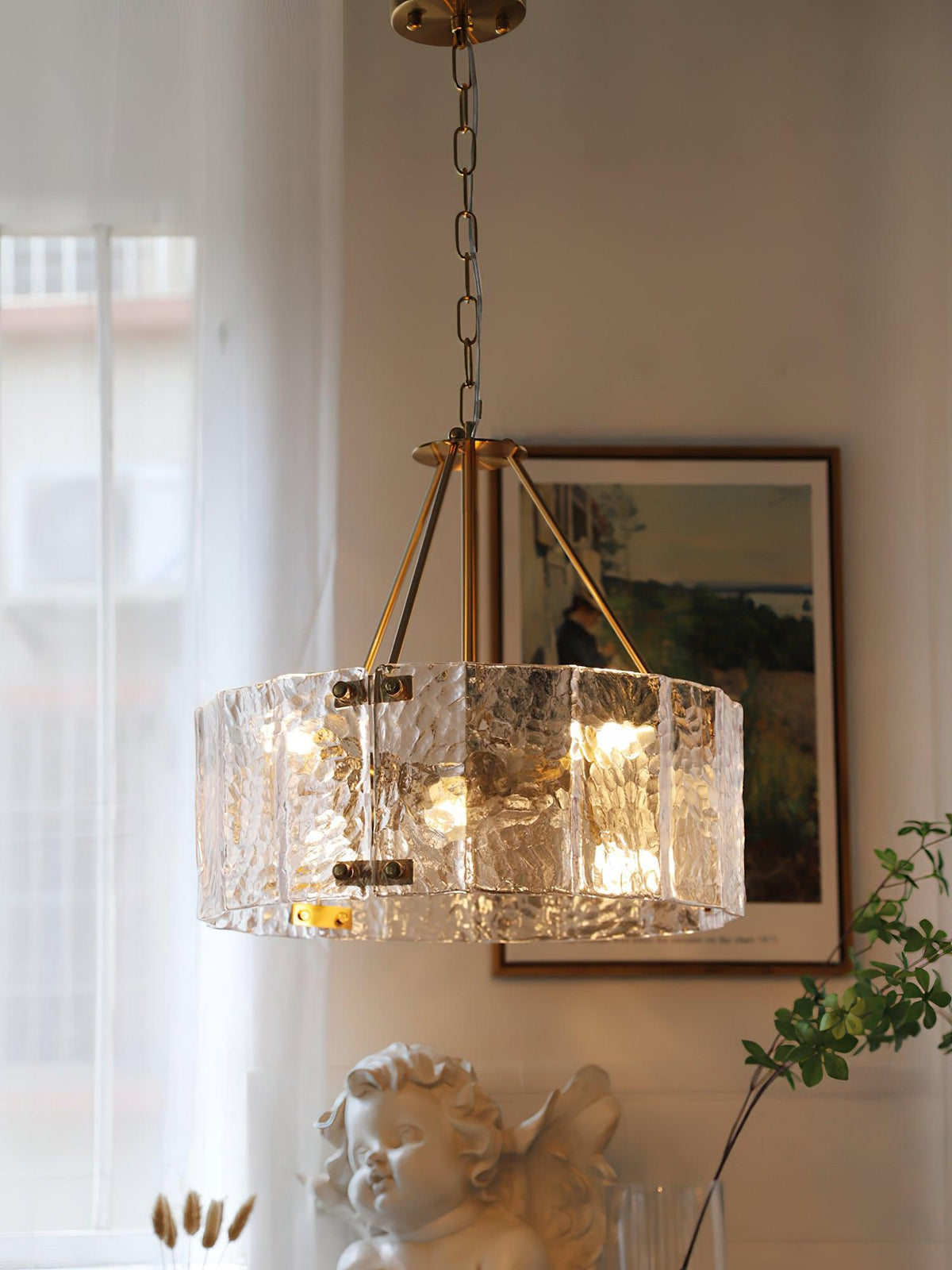 Lustre Antibes en verre et fer – vue 8