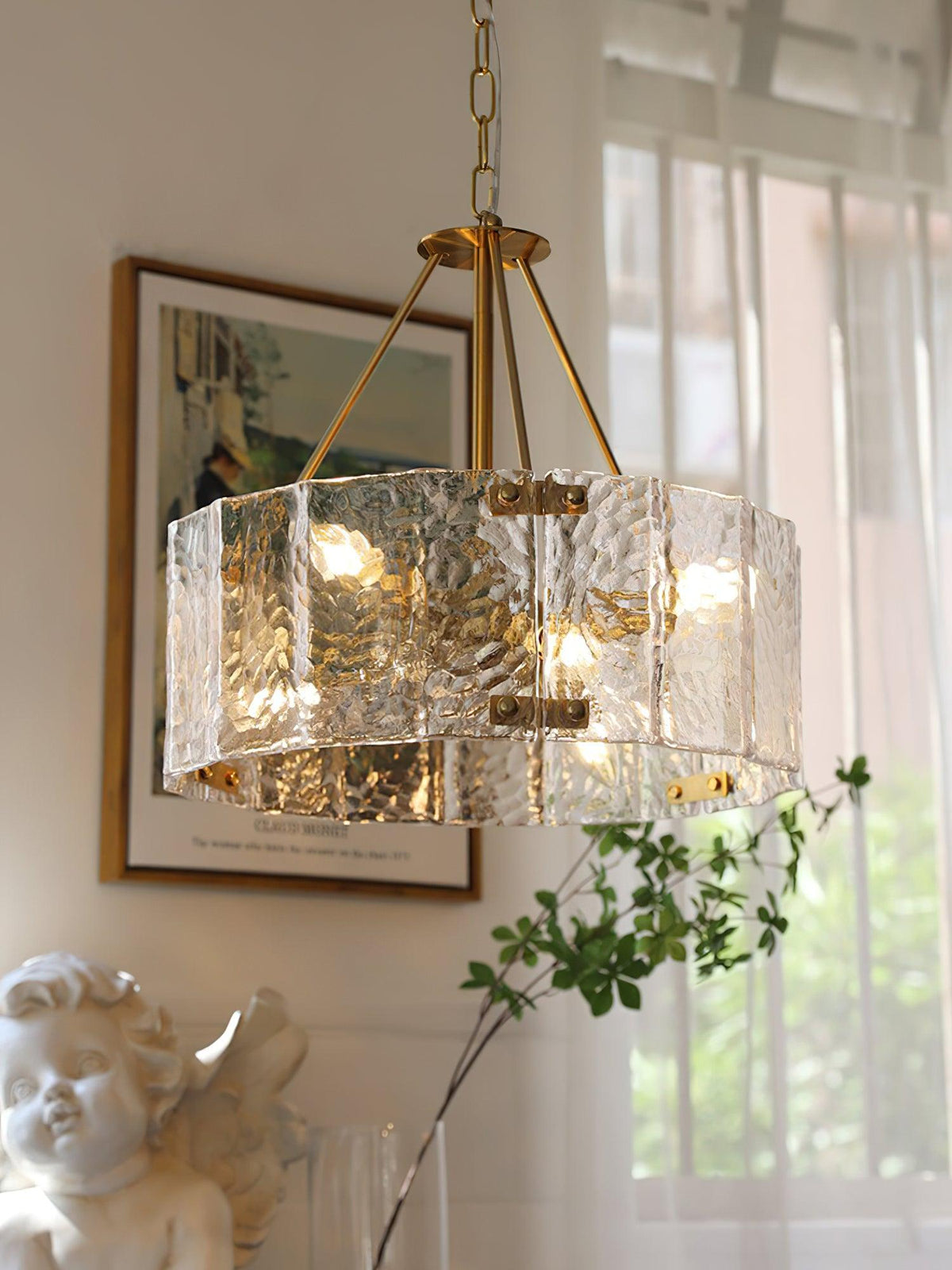 Lustre Antibes en verre et fer – vue 4