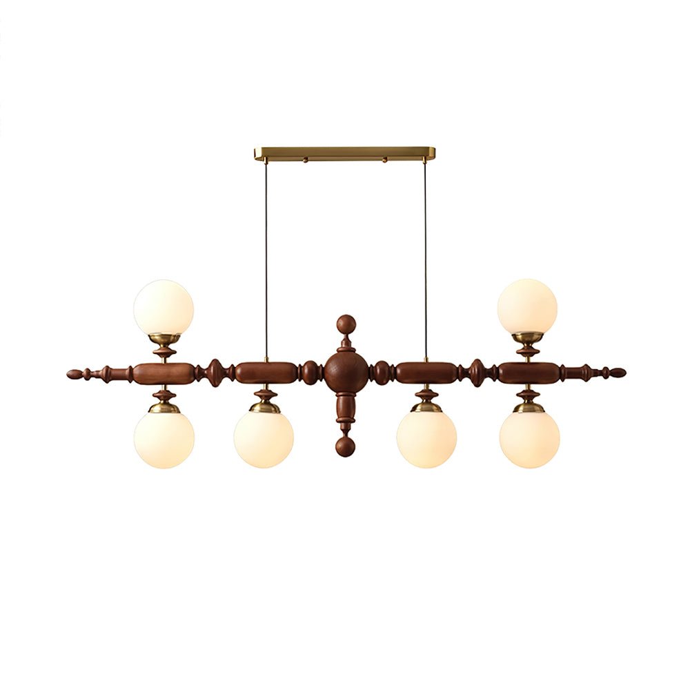Lustre Carillon en verre et bois – vue 11