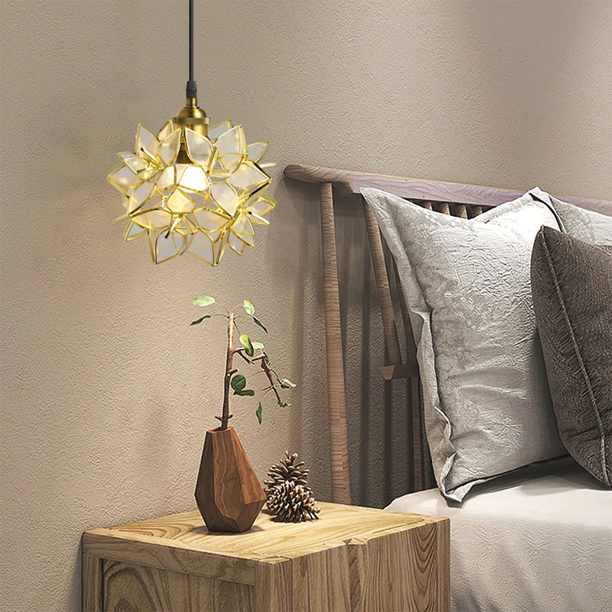 Suspension Hélène en verre et laiton – vue 25