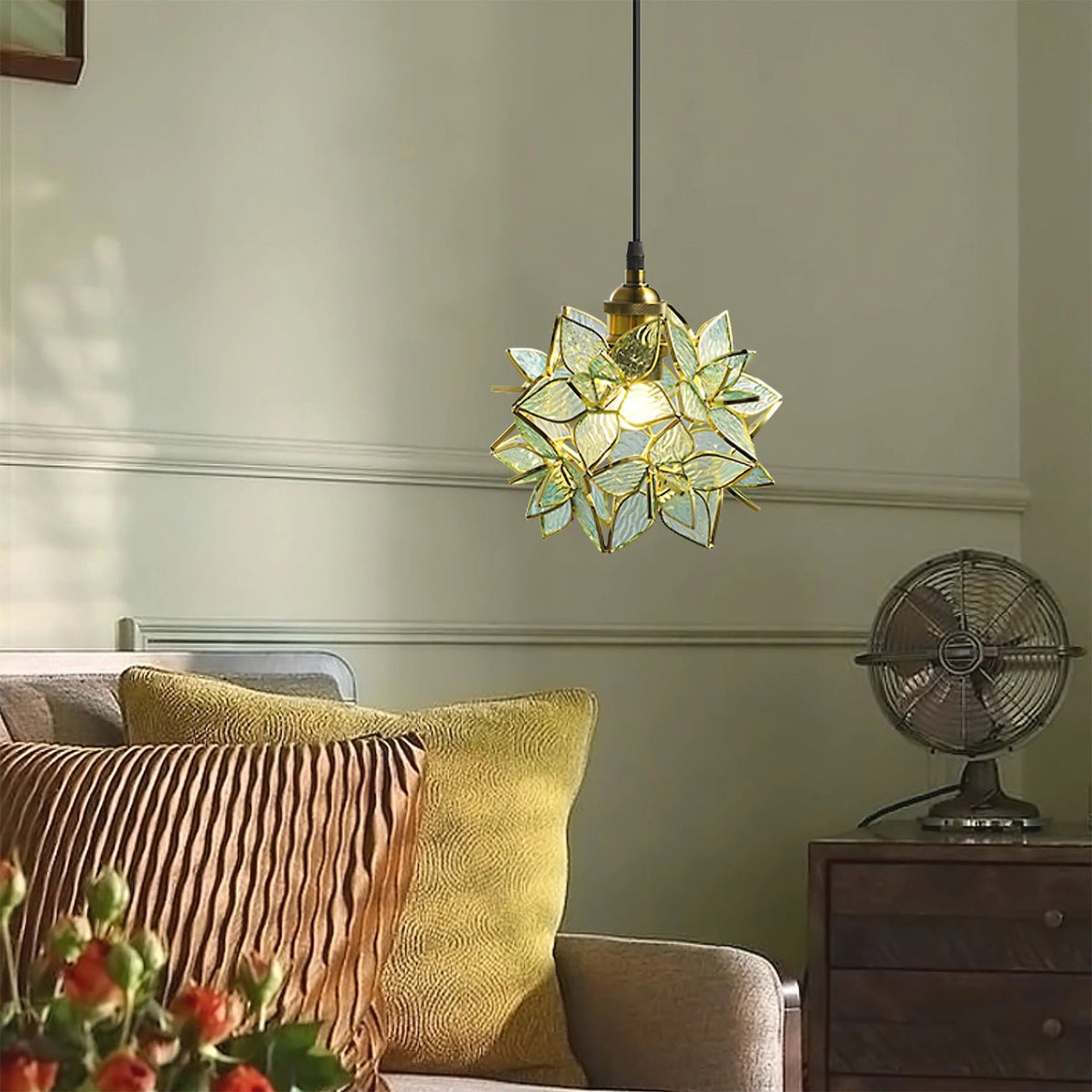 Suspension Hélène en verre et laiton – vue 28