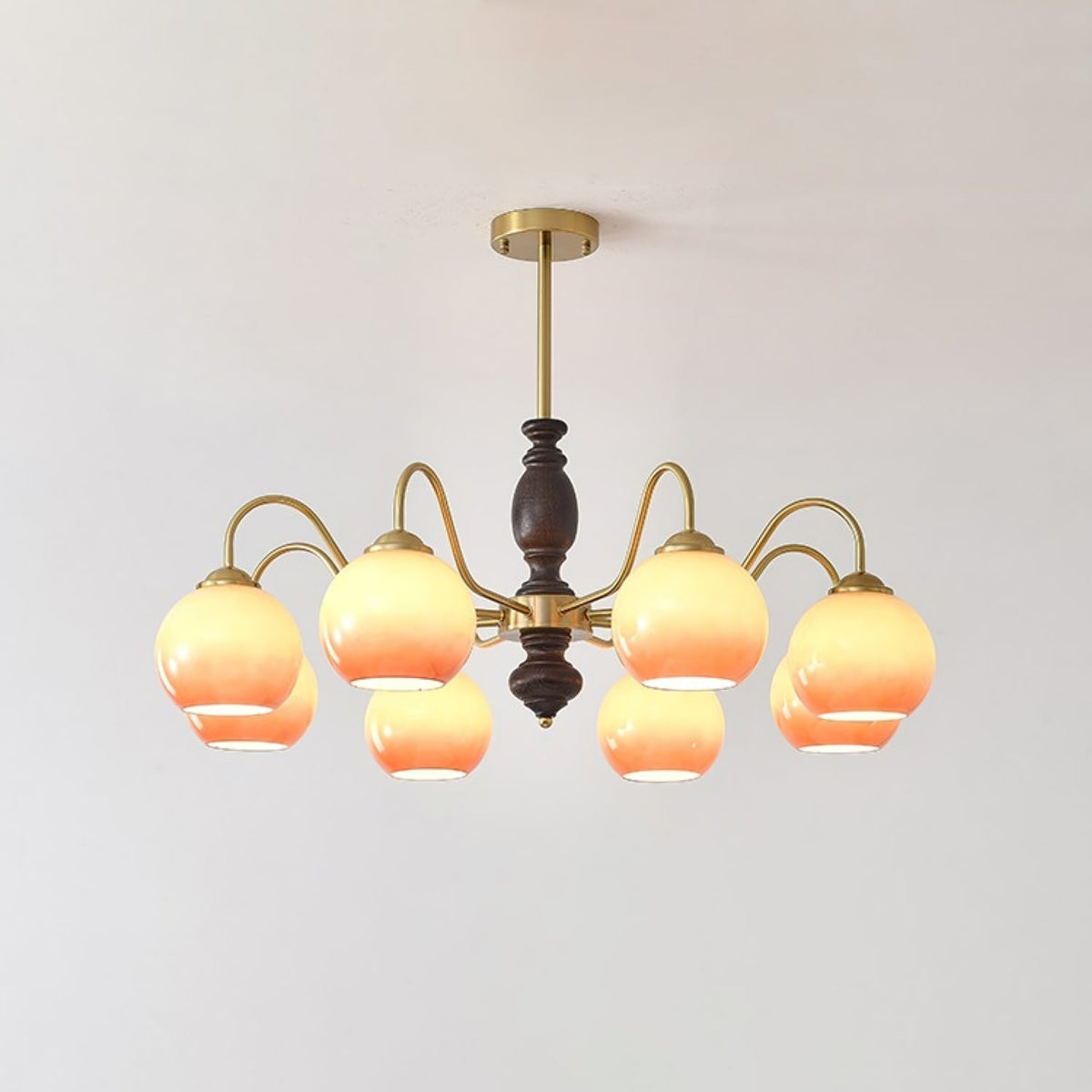 Lustre Boléro en verre et bois – vue 5