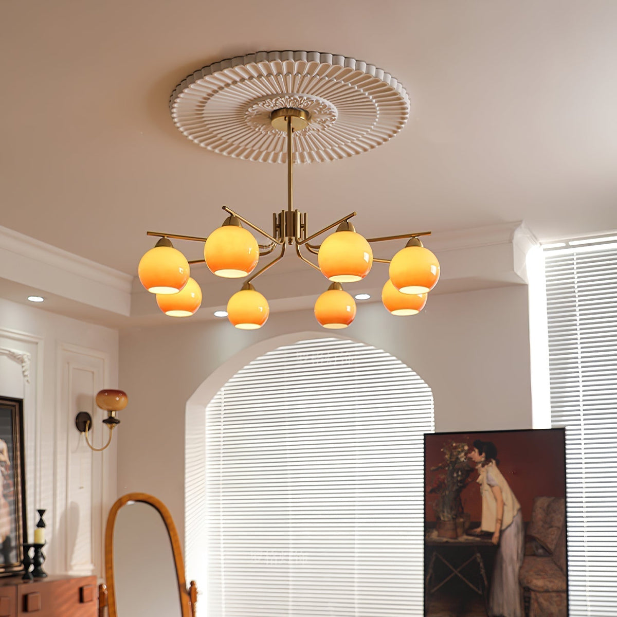 Lustre Sablier en laiton et verre – vue 15
