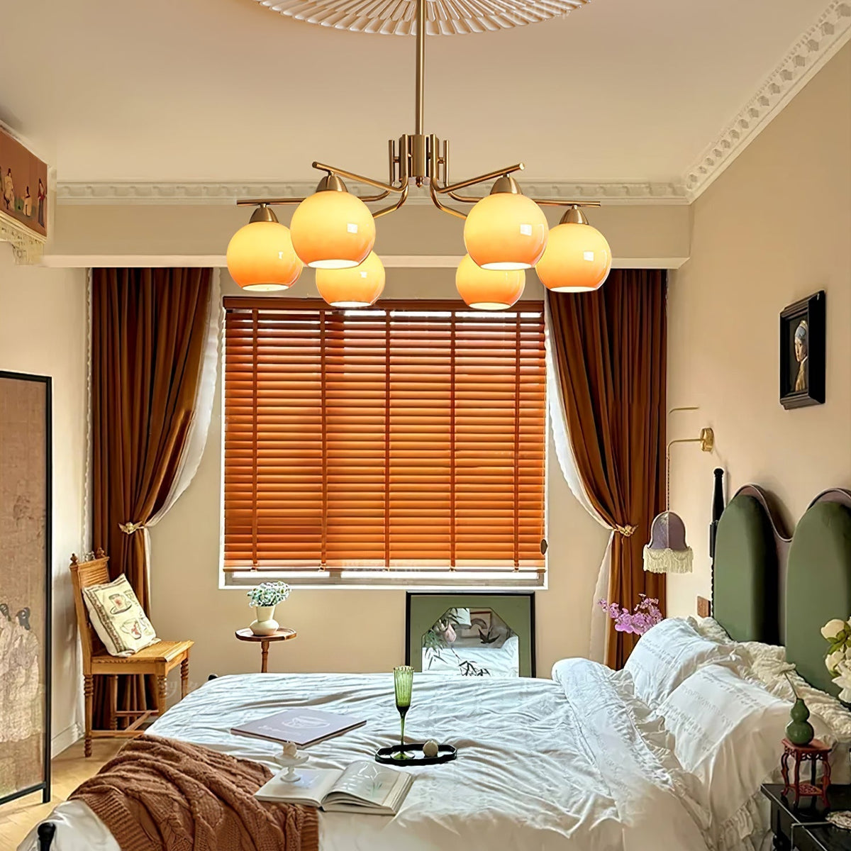 Lustre Sablier en laiton et verre – vue 19
