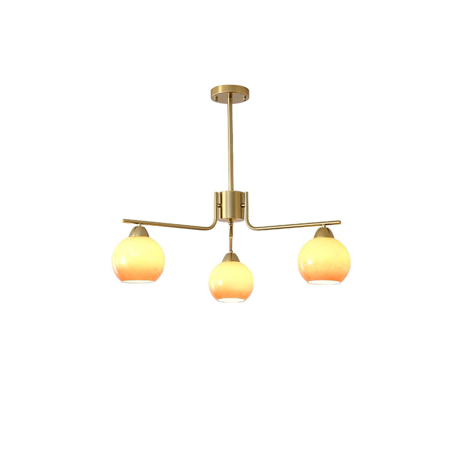 Lustre Sablier en laiton et verre – vue 3