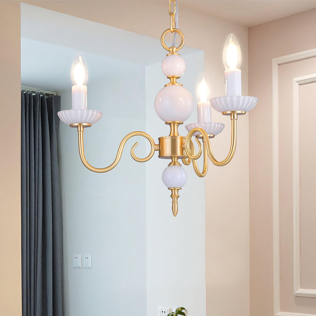 Lustre Voilier en verre et laiton – vue 34