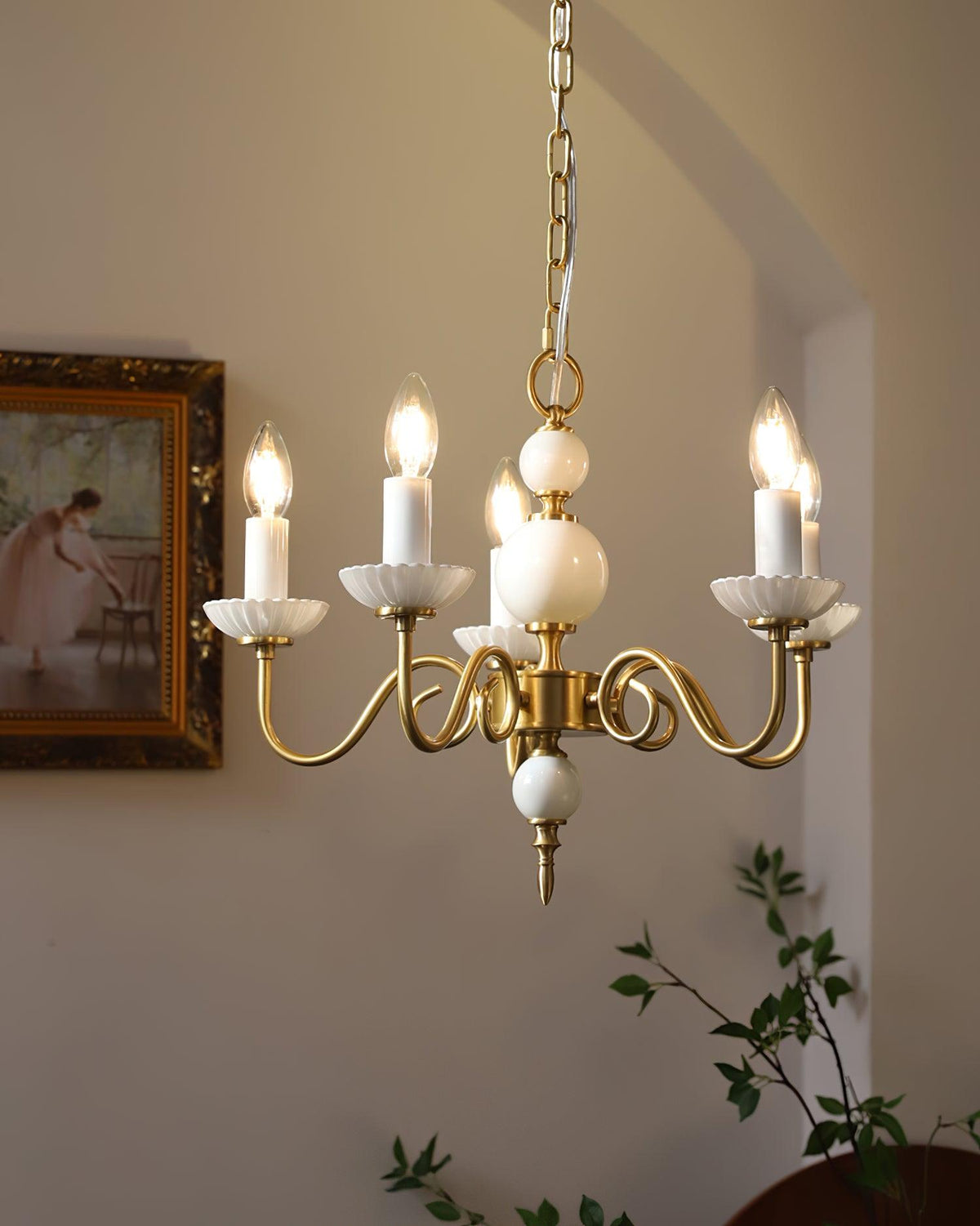 Lustre Voilier en verre et laiton – vue 40