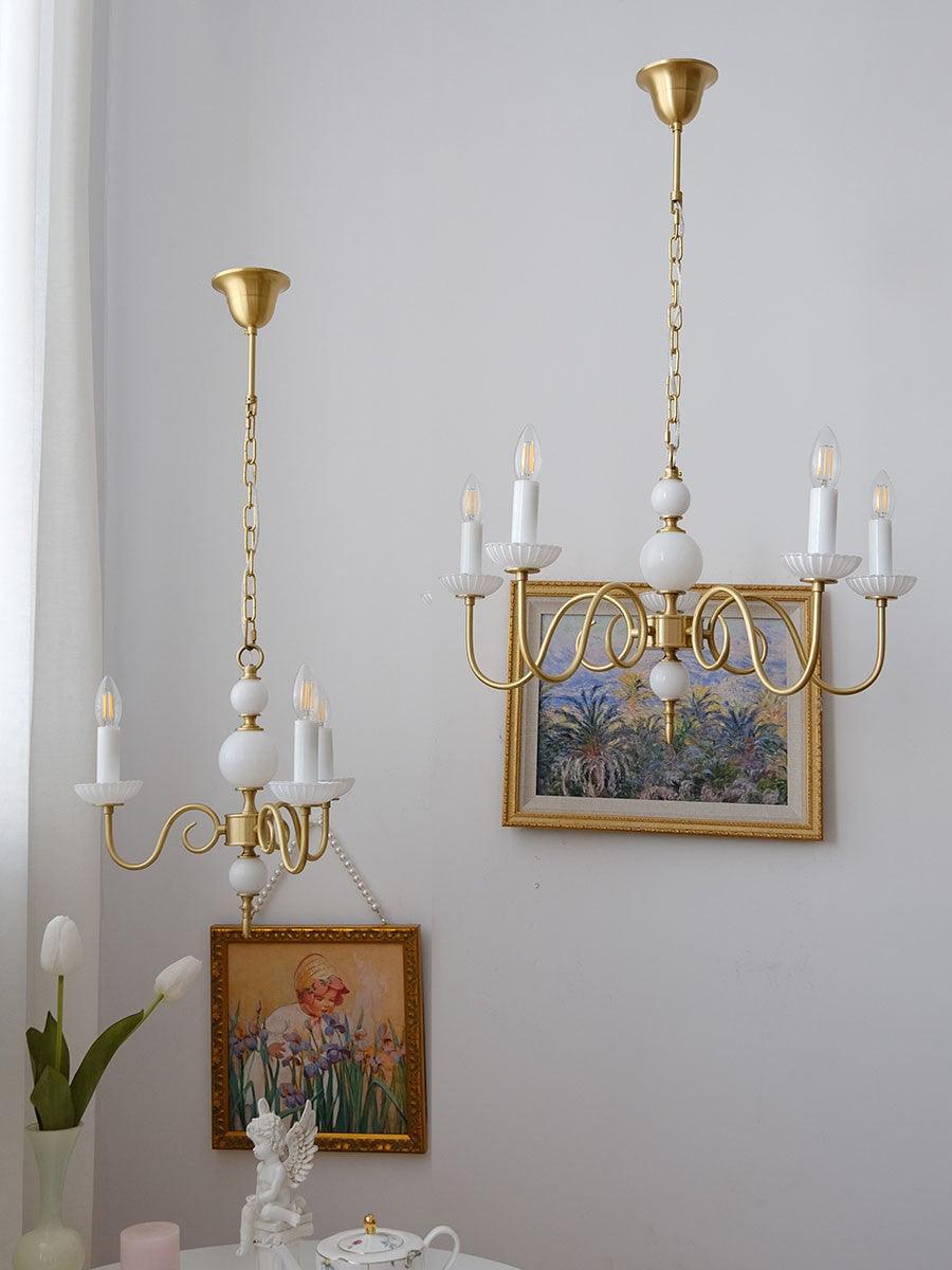 Lustre Voilier en verre et laiton – vue 2