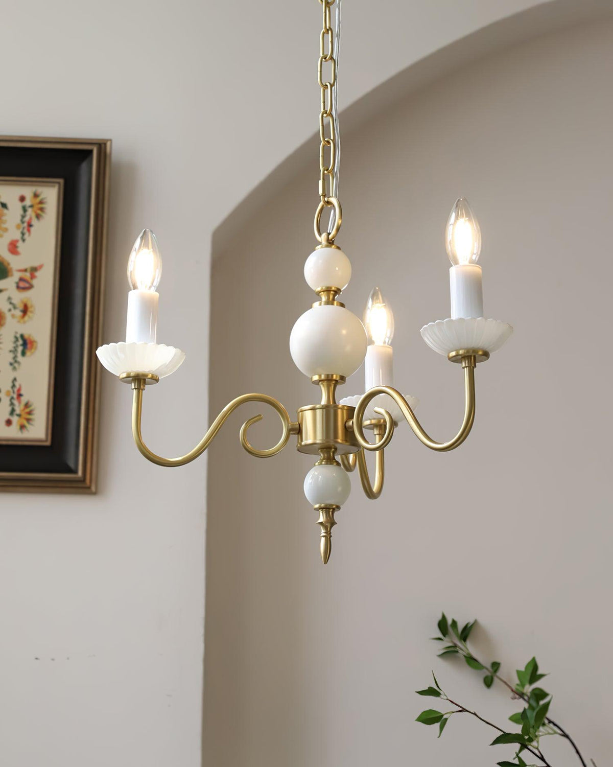 Lustre Voilier en verre et laiton – vue 6