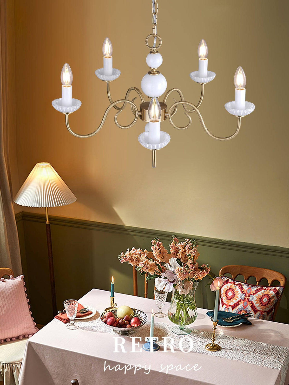 Lustre Voilier en verre et laiton – vue 9