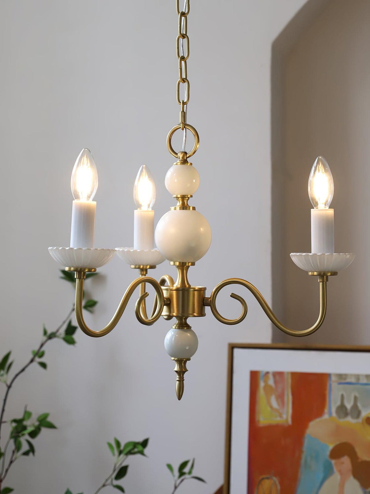 Lustre Voilier en verre et laiton – vue 13