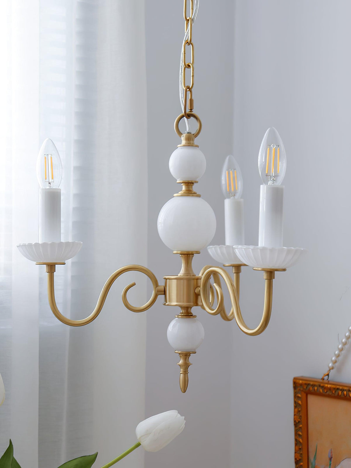 Lustre Voilier en verre et laiton – vue 14