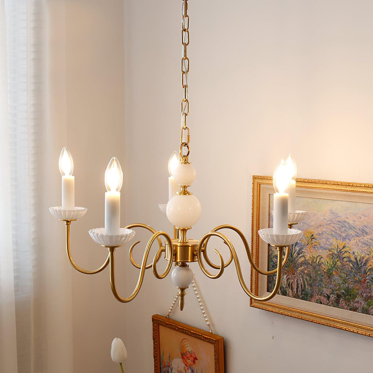 Lustre Voilier en verre et laiton – vue 16
