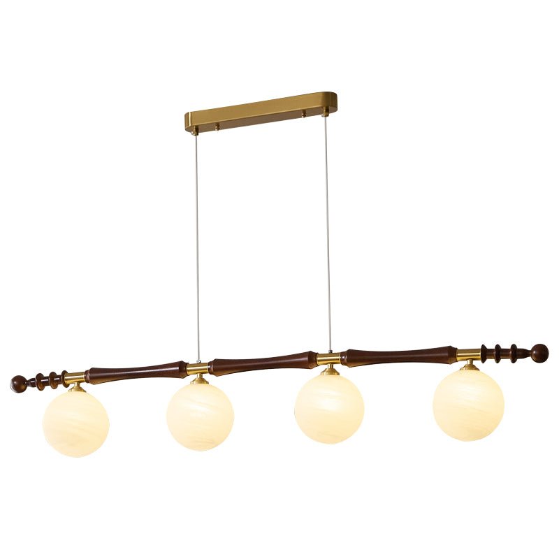 Lustre Calèche en bois et verre – vue 3