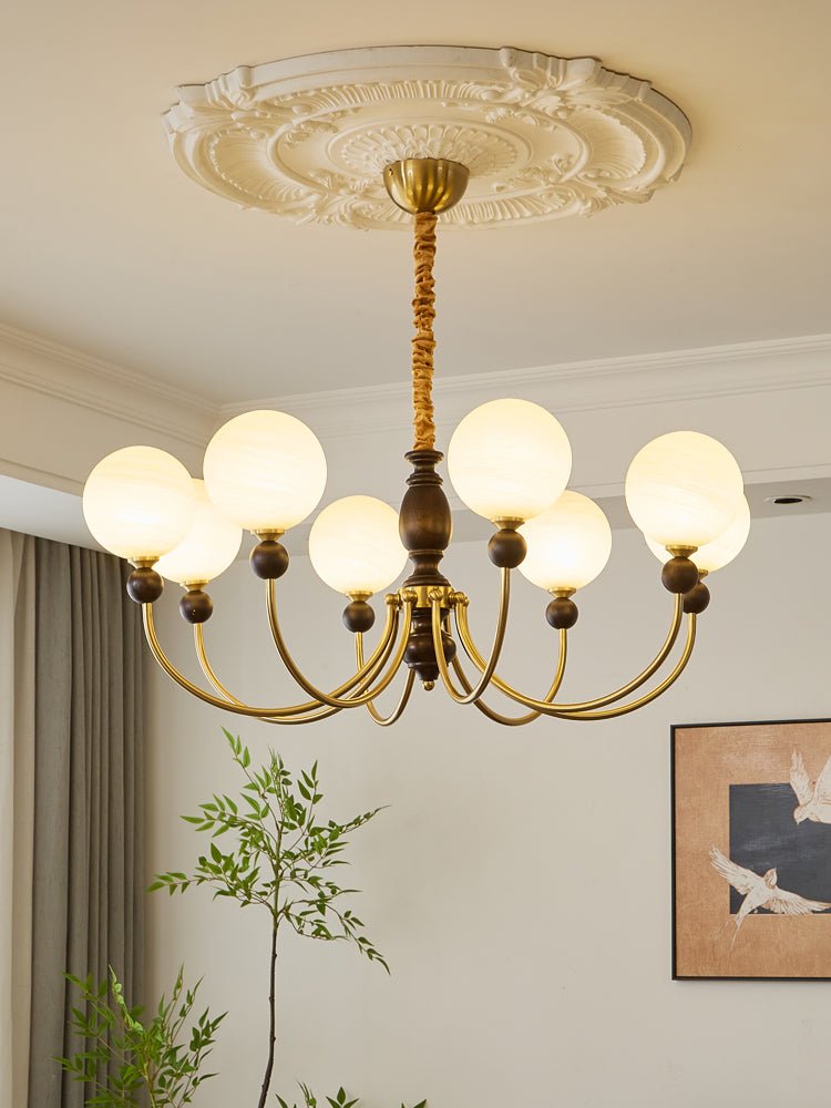 Lustre Calèche en bois et verre – vue 12