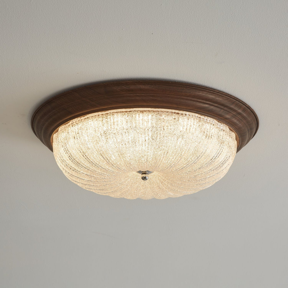 Plafonnier Nacre en verre et noyer – vue 18