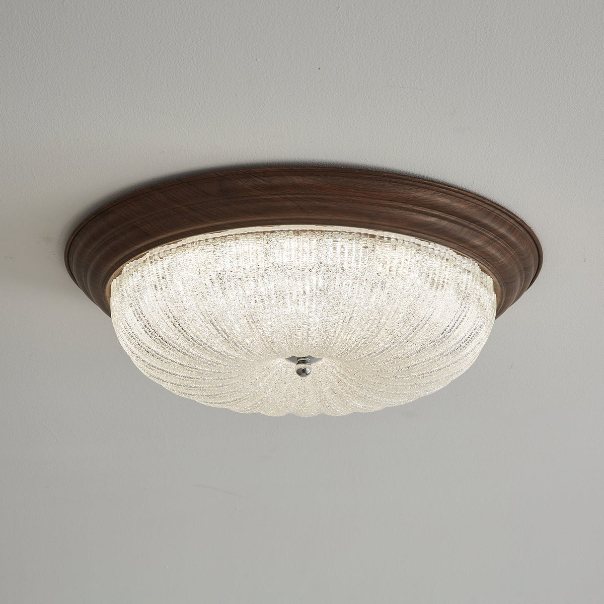 Plafonnier Nacre en verre et noyer – vue 19