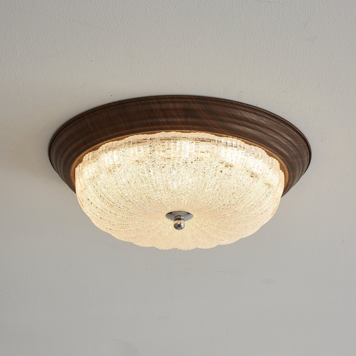 Plafonnier Nacre en verre et noyer – vue 22