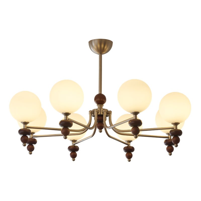 Lustre Galatée en verre et noyer – vue 14
