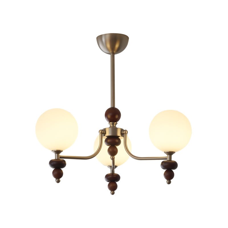 Lustre Galatée en verre et noyer – vue 17