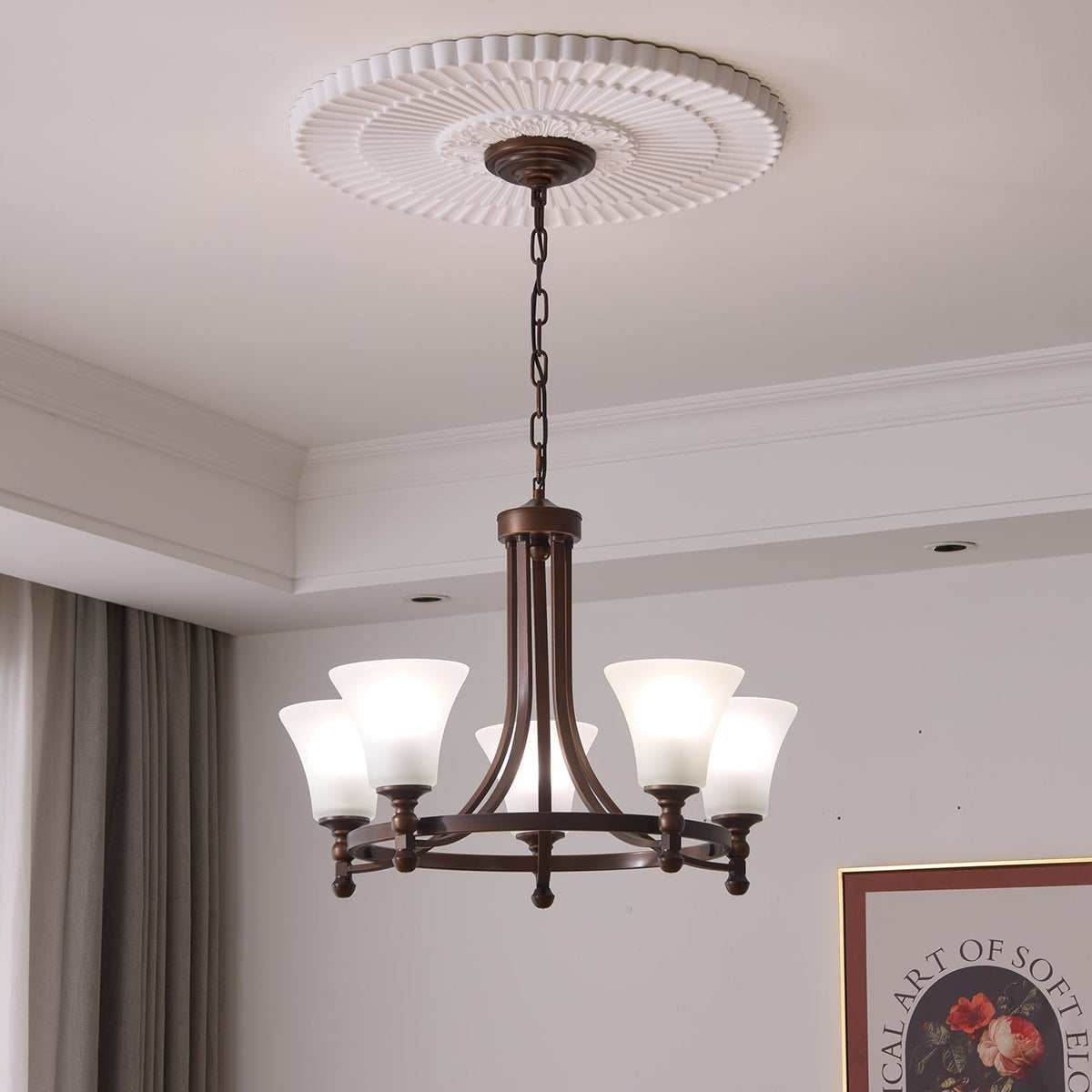 Lustre Rossignol en verre et métal – vue 25
