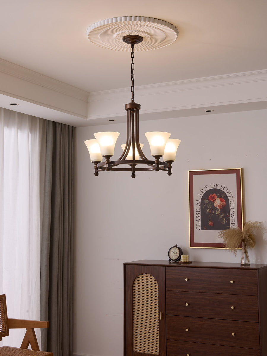 Lustre Rossignol en verre et métal – vue 2