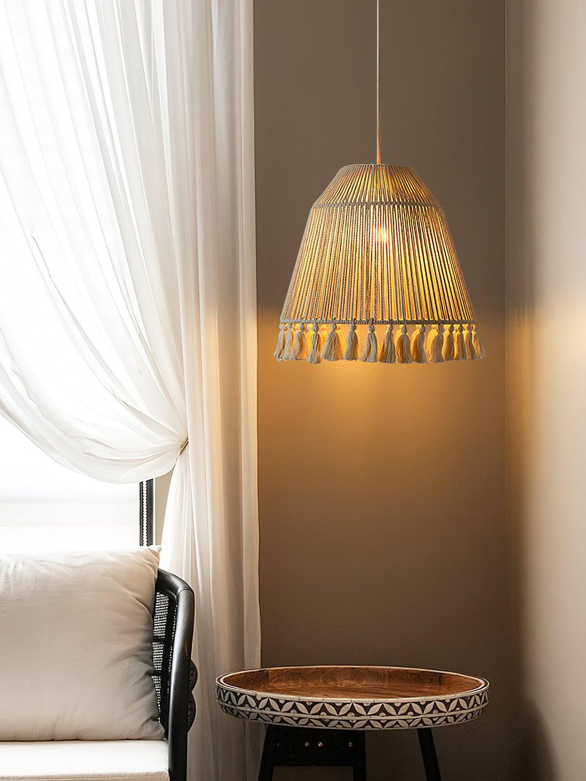 Suspension Magnolia en jute – vue 8
