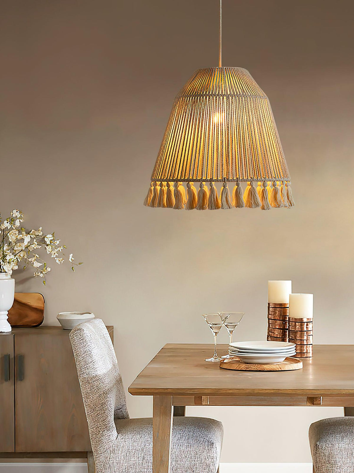 Suspension Magnolia en jute – vue 4
