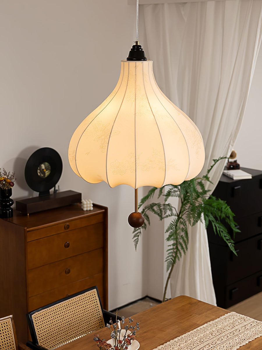 Suspension Azurine en bois et tissu – vue 2