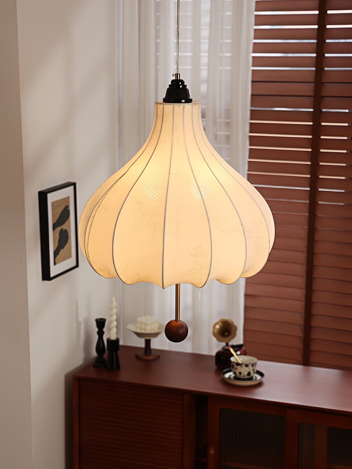 Suspension Azurine en bois et tissu – vue 12